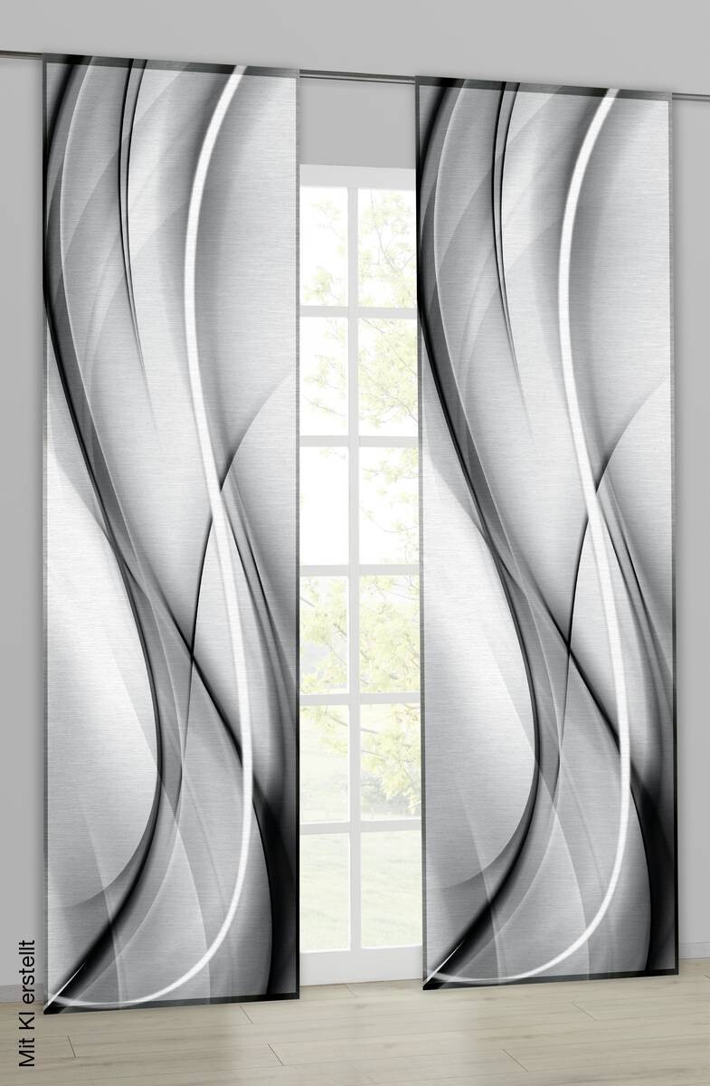 POCOline Schiebevorhang Batik schwarz B/L: ca. 60x245 cm