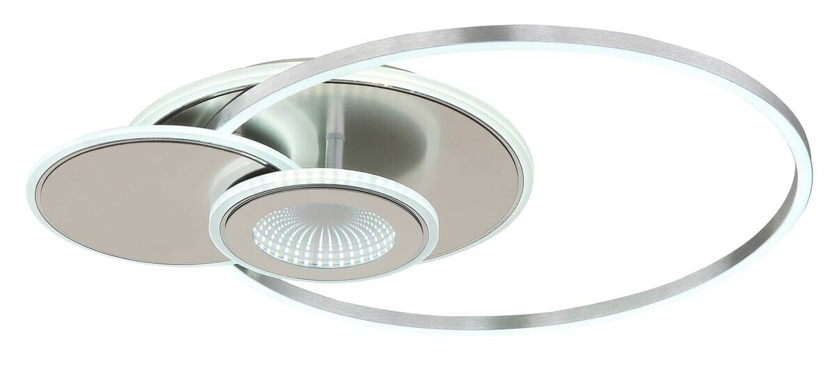 LED-Deckenleuchte Flux silber nickel Kunststoff Metall B/H/L: ca. 45x7,5x56 cm