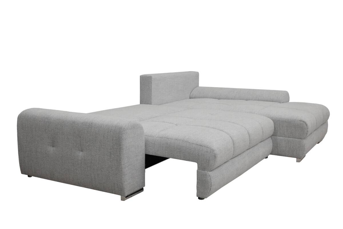 Ecksofa mit Bettfunktion und Bettkasten Lorenz grau Microfaser B/H/T: ca. 284x74x180 cm