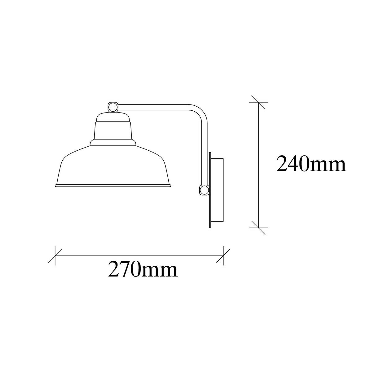Opviq Wandleuchte schwarz Metall B/H/L: ca. 27x24x19 cm E27 1 Brennstellen