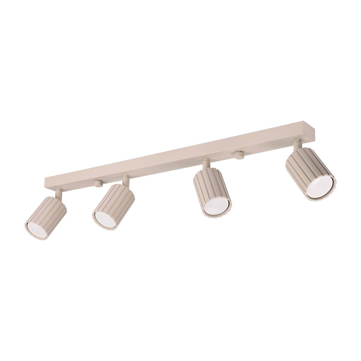 Lamkur Strahler Prisma beige Stahl B/H/L: ca. 6,5x16,5x81 cm 4 Brennstellen