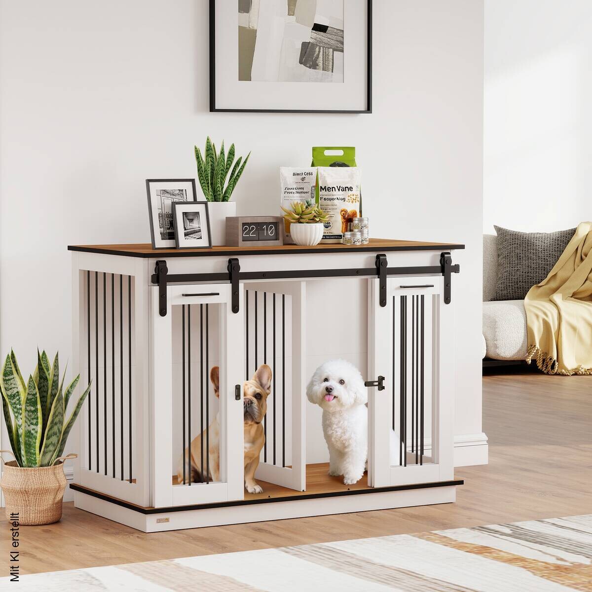 PawHut Hundekäfig weiß Stahl B/H/L: ca. 60x88,5x120 cm