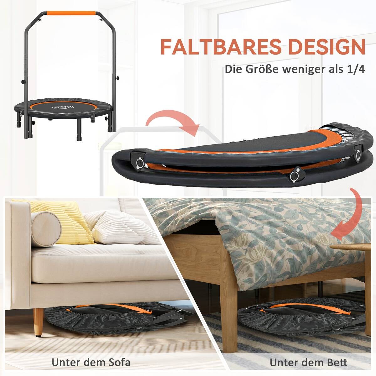 HOMCOM Fitness-Trampolin schwarz B/H/L: ca. 102x123x102 cm