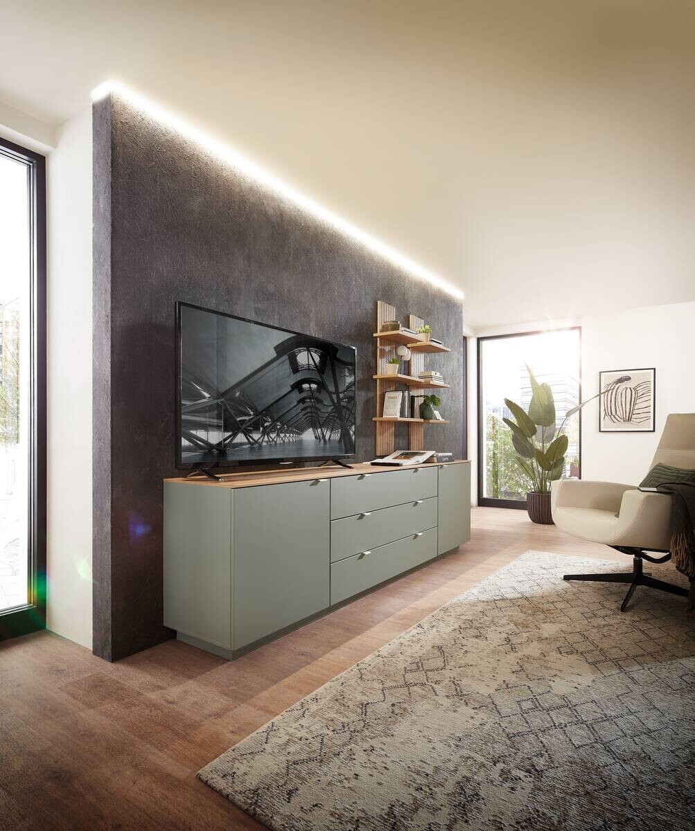 Sideboard Core salbei Eiche Artisan Nachbildung B/H/T: ca. 240x77x44 cm