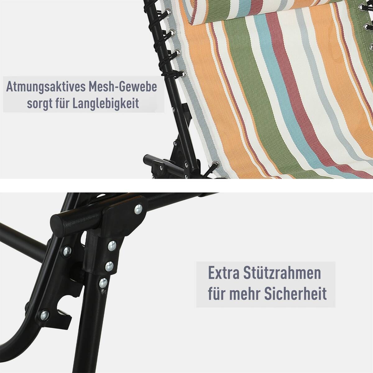Outsunny Sonnenliege mehrfarbig Stahl B/H/L: ca. 58x30x189 cm