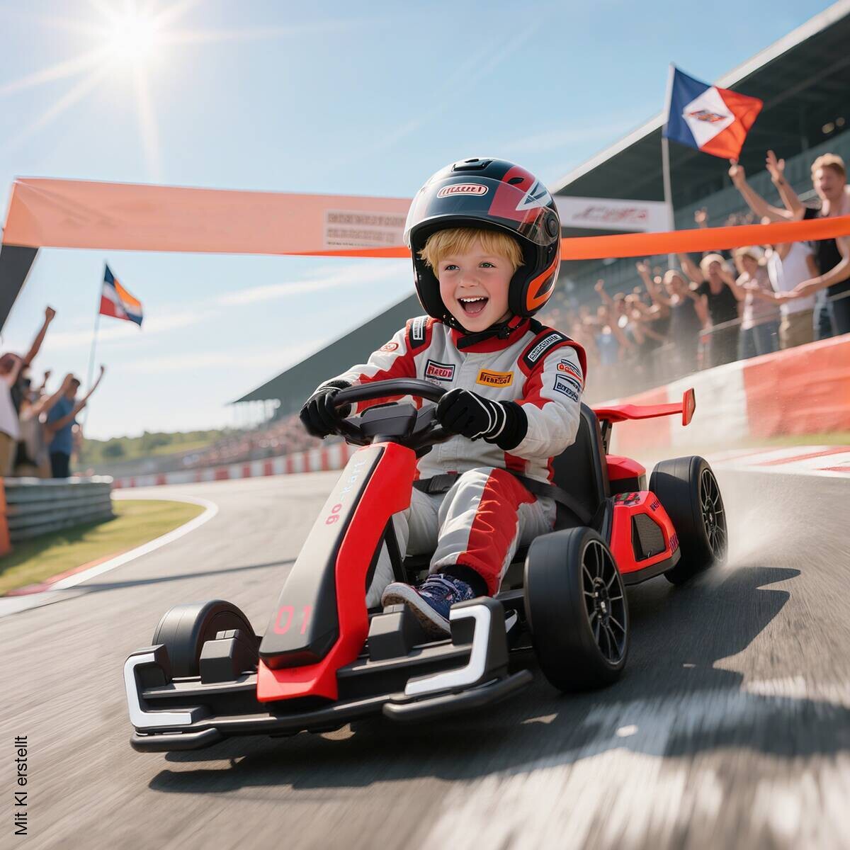 HOMCOM Kinder Elektro Gokart rot B/H/L: ca. 76x53,5x120 cm