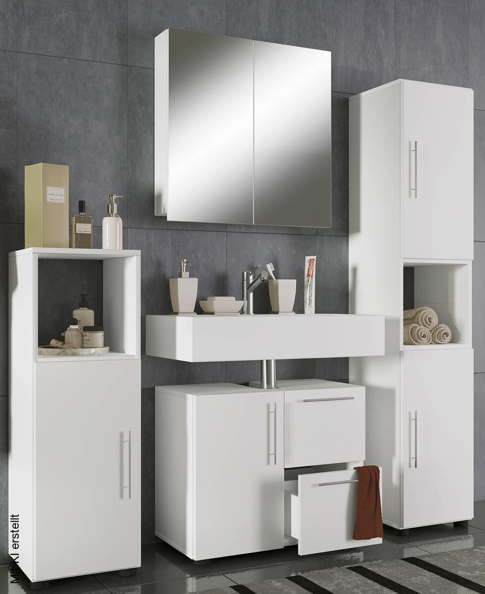 Badezimmer-Set Flandu weiß B/H/T: ca. 61x51x32 cm