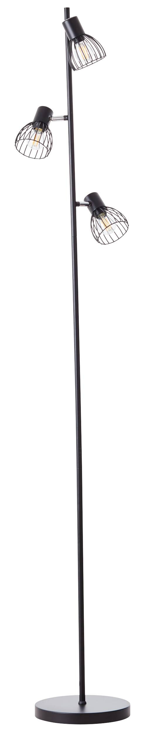 Brilliant Stehlampe Blacky 93085/06 mattschwarz Metall B/H/T: ca. 28x162x26 cm E14 3 Brennstellen