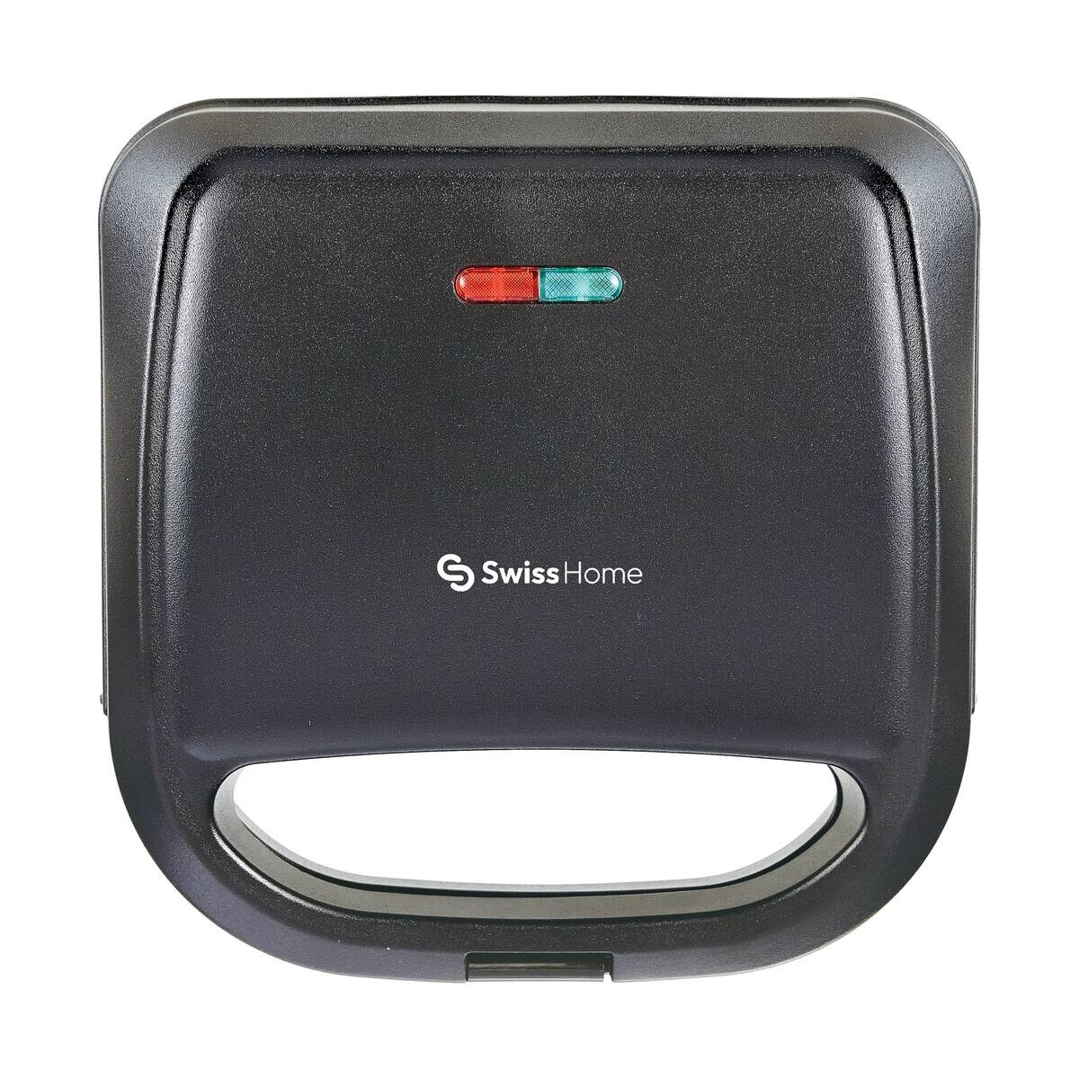 SWISS HOME Sandwichmaker schwarz Edelstahl B/H/L: ca. 11,5x24,5x24 cm