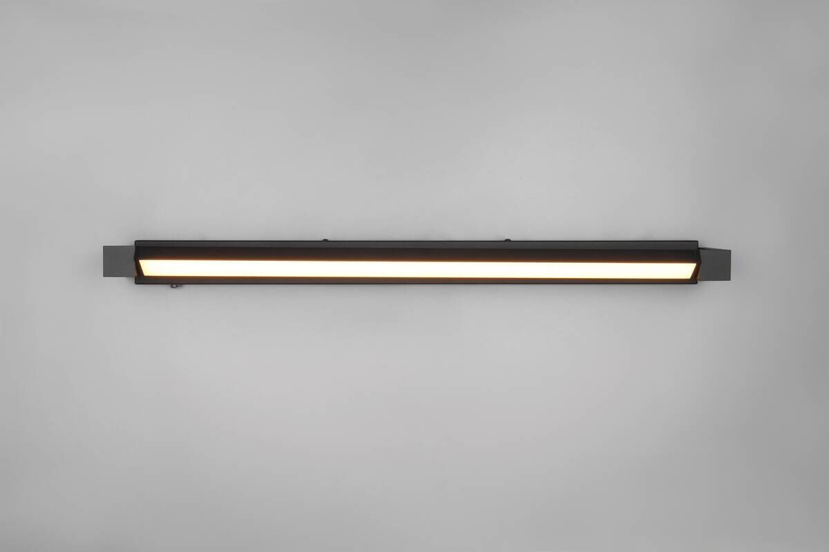 GLOBO LED-Wandleuchte Fabrizio schwarz Kunststoff Aluminium B/H/T: ca. 80x6x11 cm