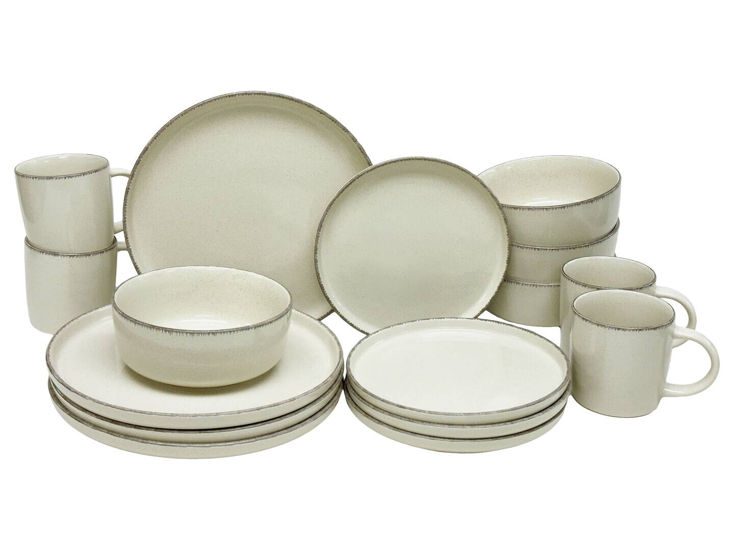 KEVOLI home Kombiservice sand Steingut 16 tlg.