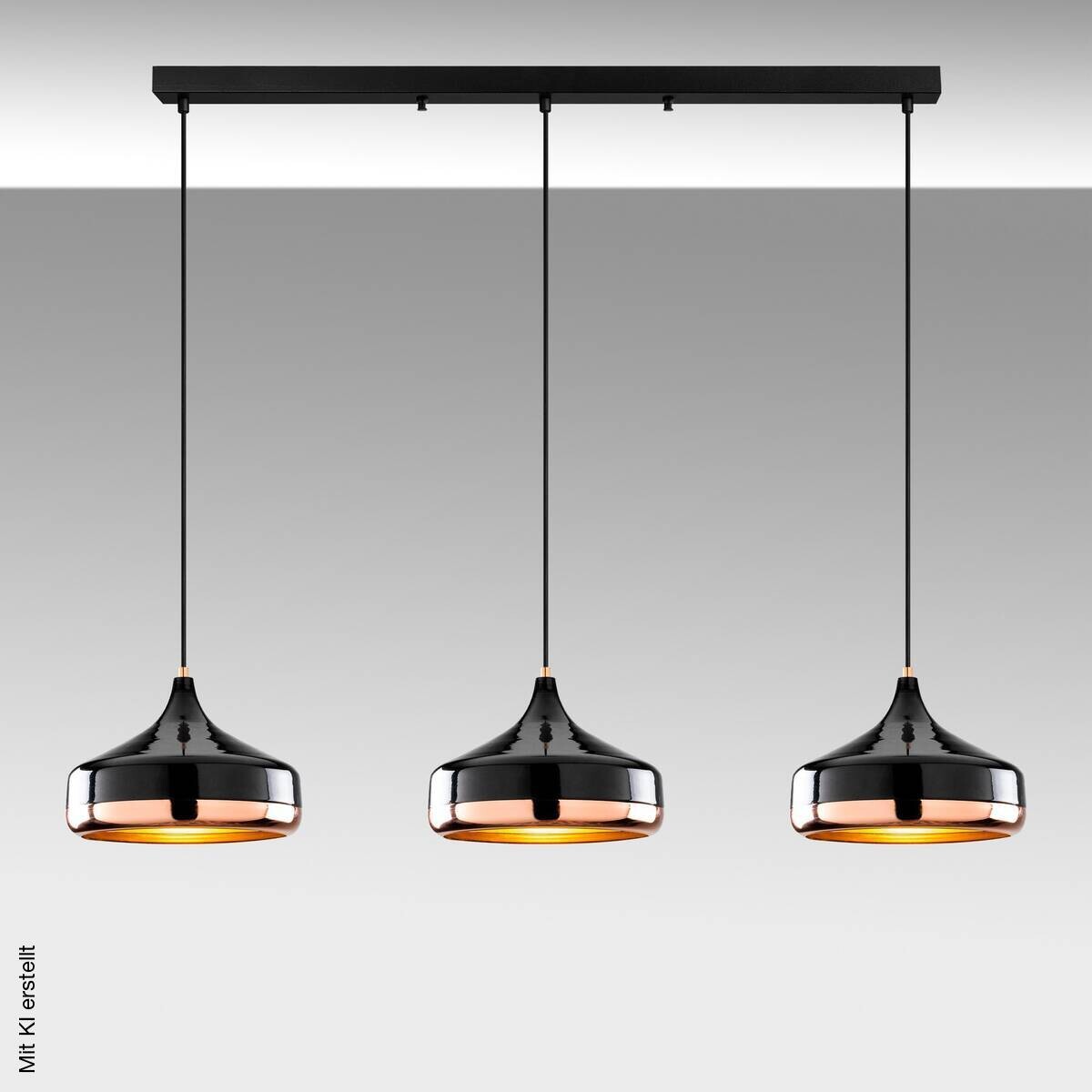 Opviq Pendelleuchte Yldo schwarz B/H/T/L: ca. 146x122x36x146 cm E27 3 Brennstellen