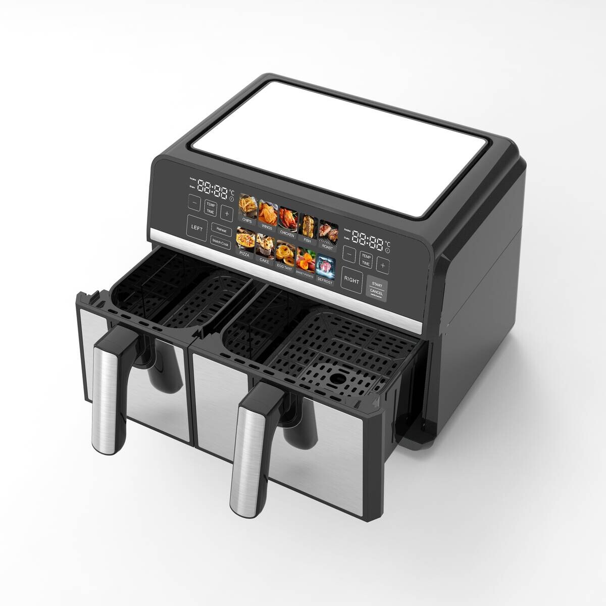 Heißluftfritteuse schwarz Edelstahl B/H/L: ca. 35x28,4x37,8 cm ca. 9 l