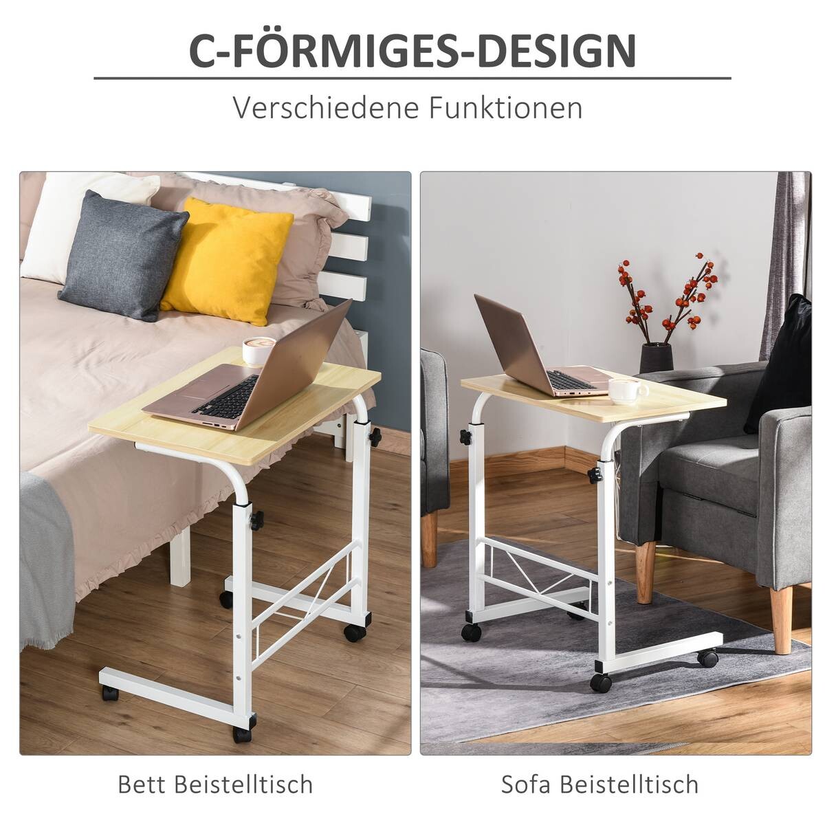 Beistelltisch 836-057 weiß ahorn B/H/T: ca. 60x78x40 cm