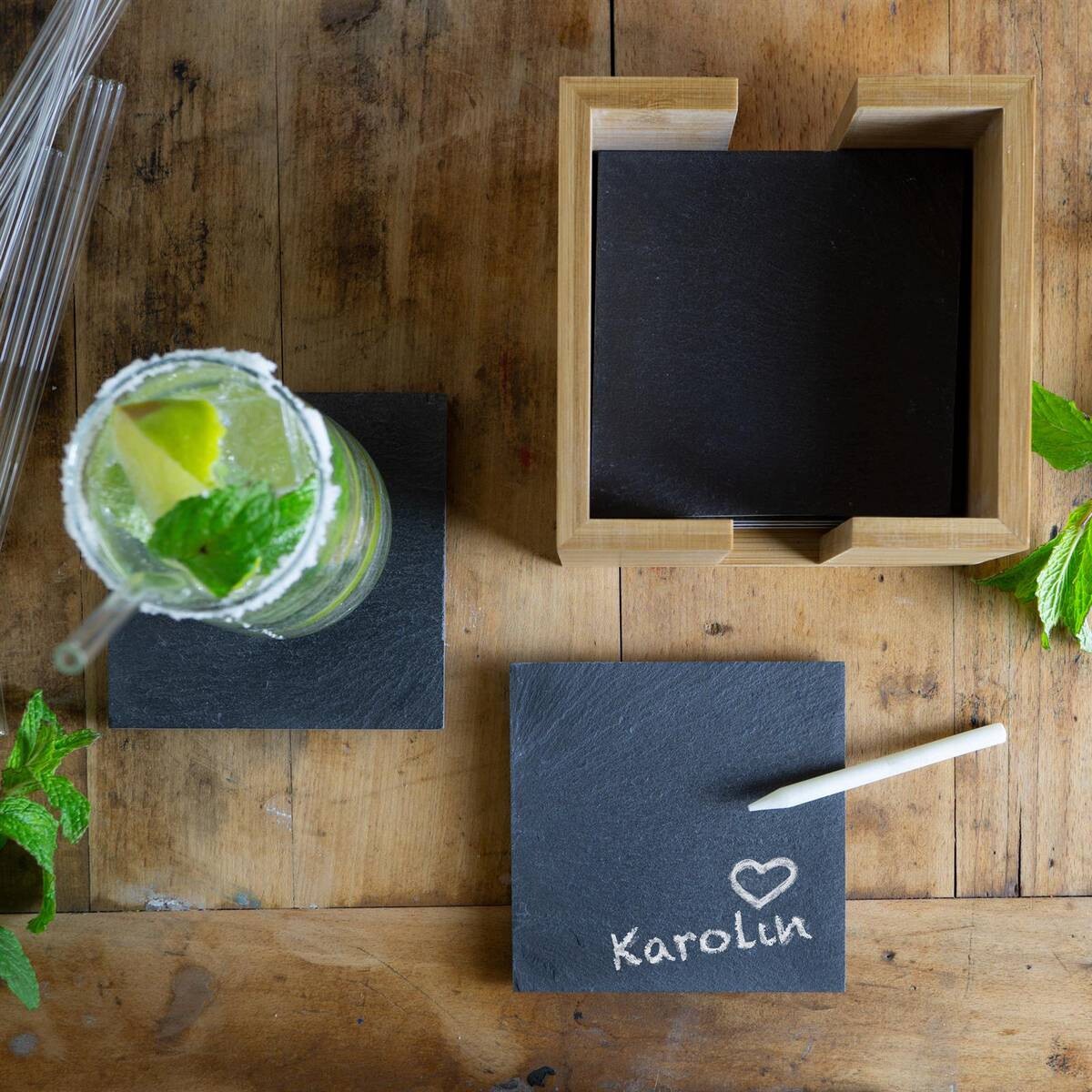 Moritz & Moritz Untersetzerset multicolor Schiefer