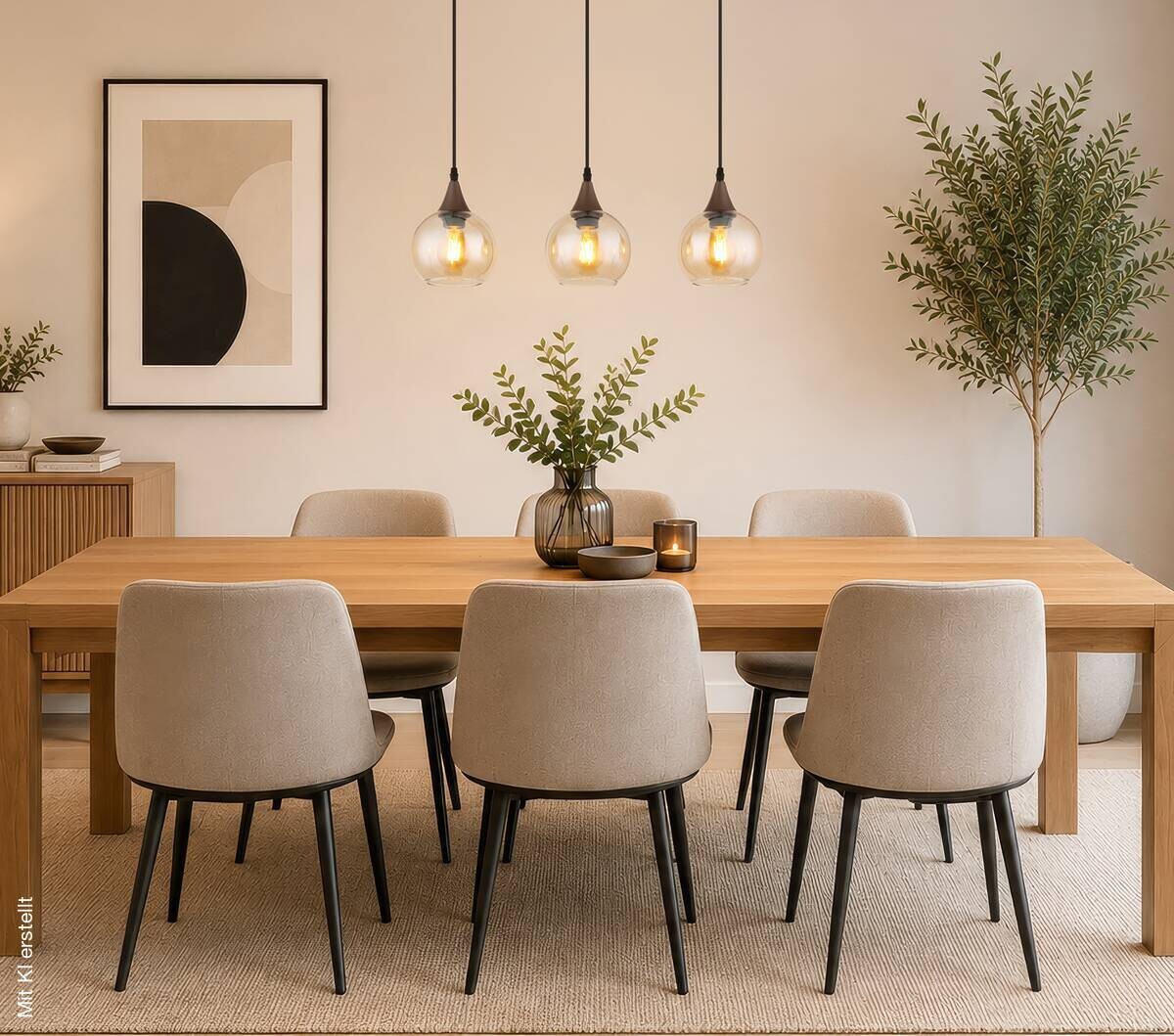 Pendelleuchte Nika Cappuccino amber Metall Glas B/H/L: ca. 15x61x120 cm E27 3 Brennstellen