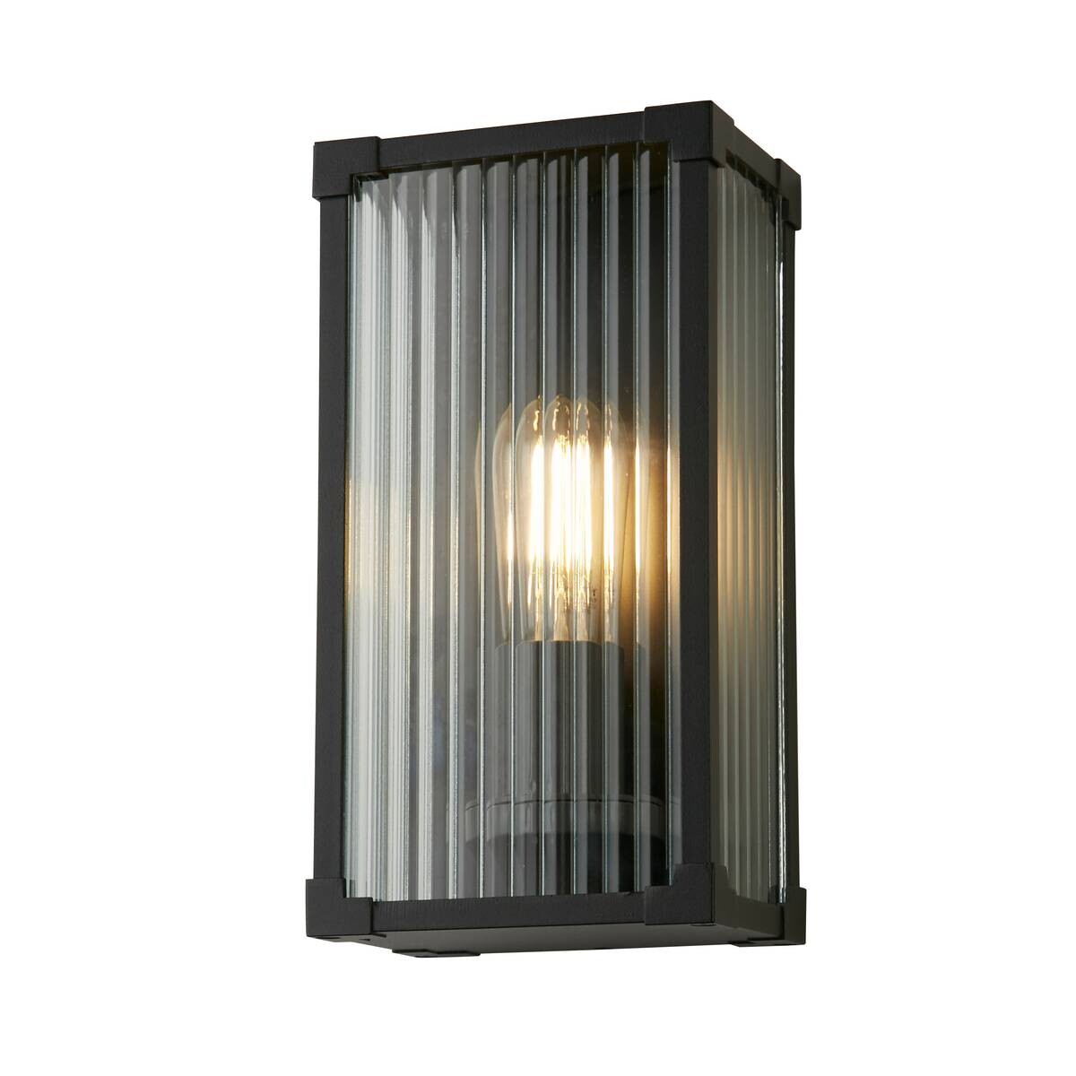 Wandaußenleuchte klar schwarz B/H/L: ca. 10x28x15 cm