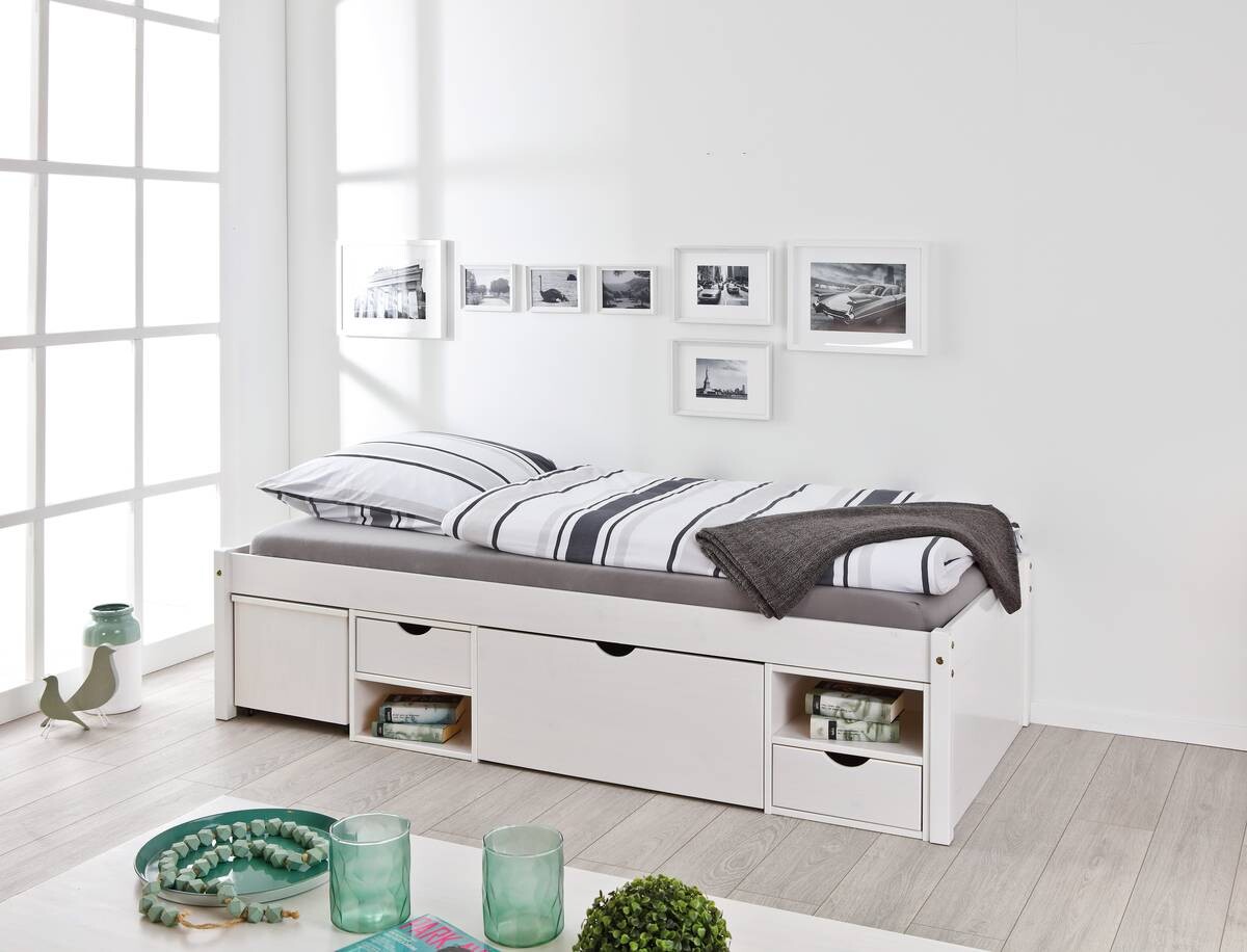 Funktionsbett Till weiß Liegefläche B/L: ca. 90x200 cm