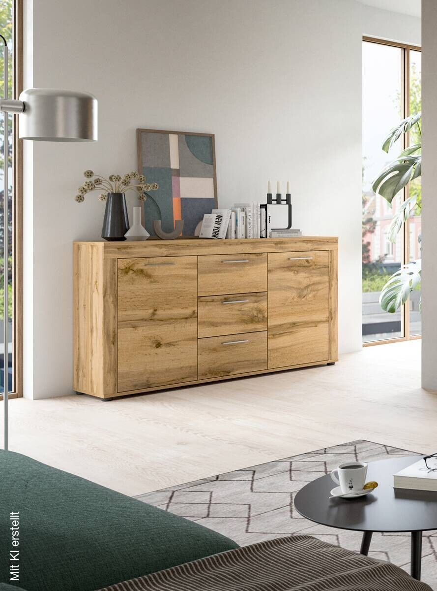 Sideboard Jam Eiche Wotan Nachbildung B/H/T: ca. 125x80x35 cm