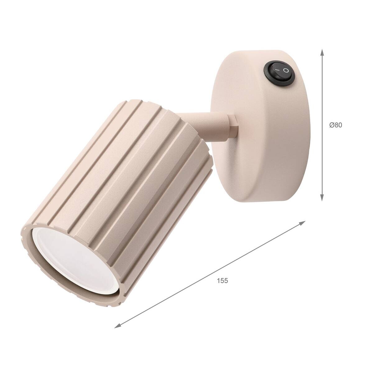 Lamkur Wandleuchte Prisma beige Stahl B/H/L: ca. 8x16x8 cm GU10 1 Brennstellen