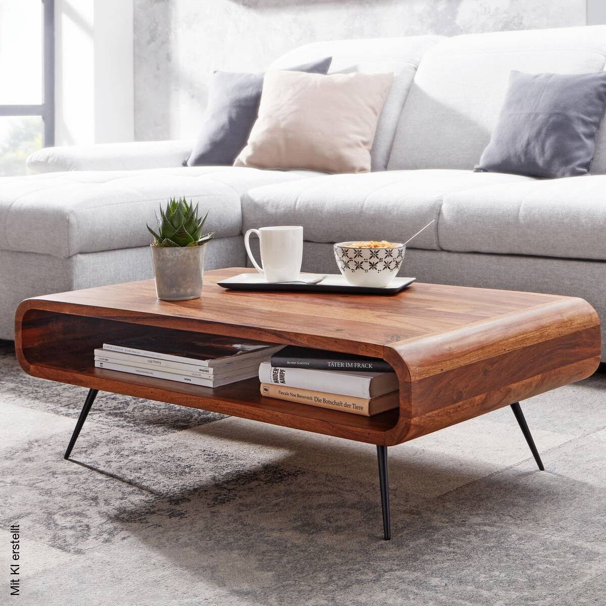 Couchtisch braun B/H/T: ca. 55x30x90 cm