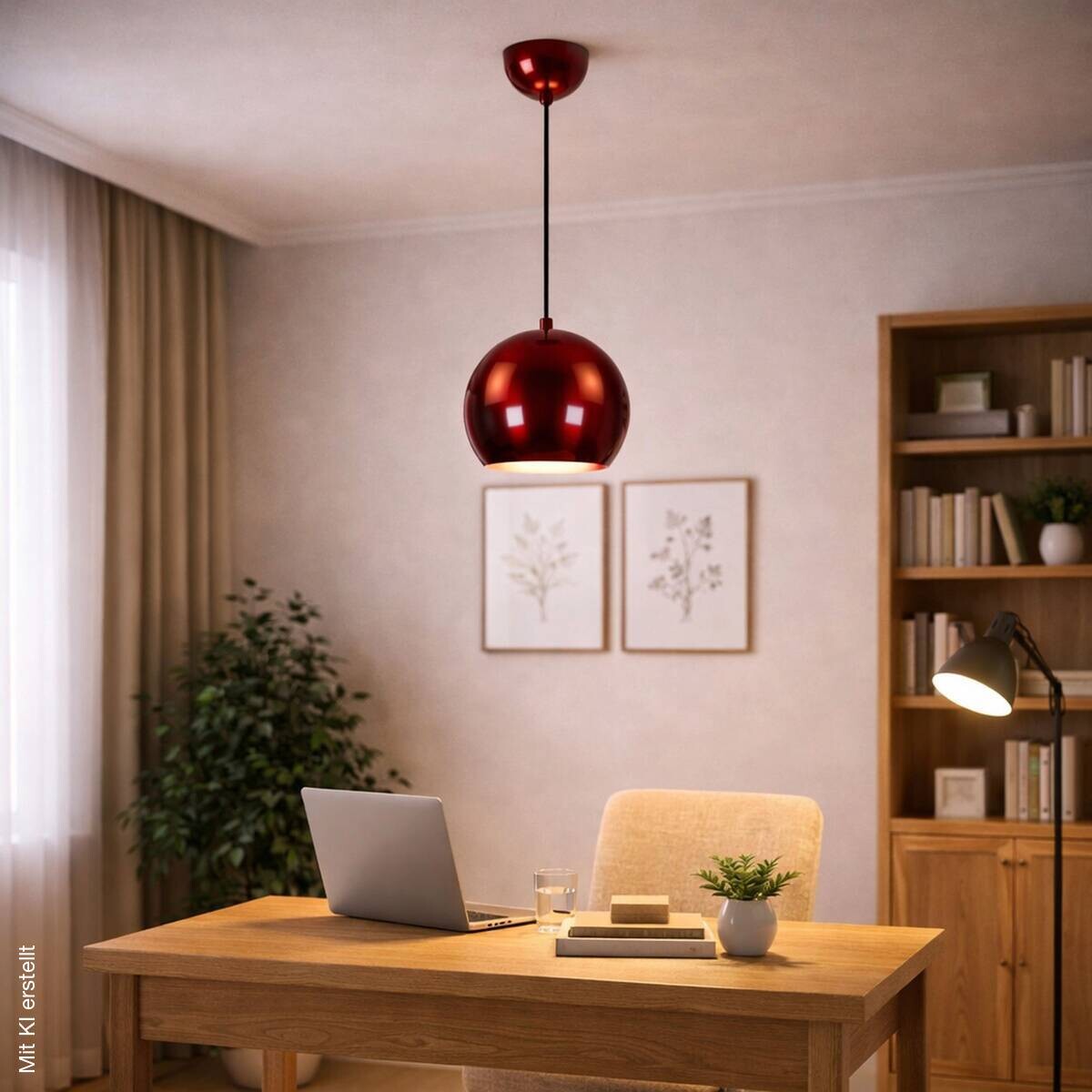 Opviq Pendelleuchte rot B/H/T: ca. 20x111x20 cm E27 1 Brennstellen