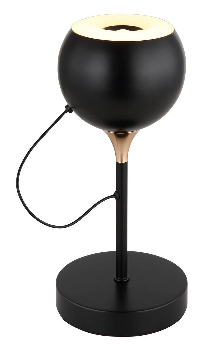 GLOBO Tischleuchte mattschwarz gold Metall H/D: ca. 28,5x13 cm 1 Brennstellen