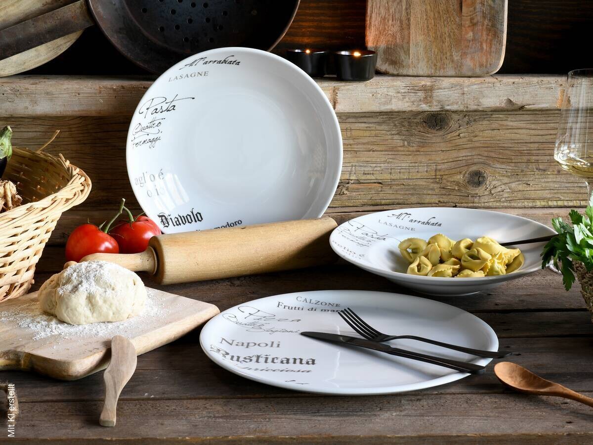 CreaTable Teller-Set Europa Gustoso weiß Porzellan