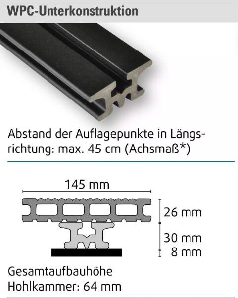Kovalex WPC-Terrassendielen Komplettset braun B/L: ca. 390x400 cm