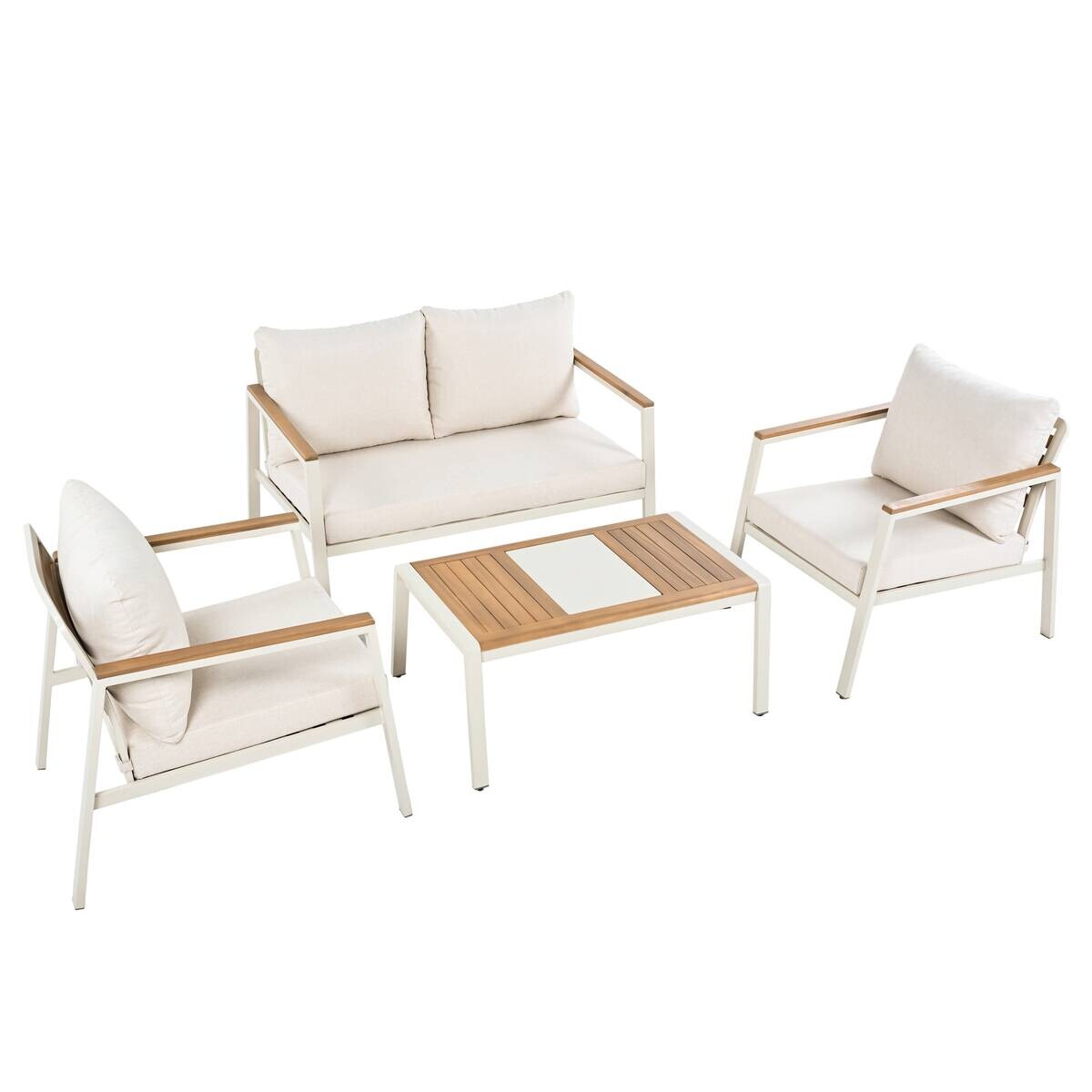 POCOline Gartensitzgruppe Avignon creme Stahl