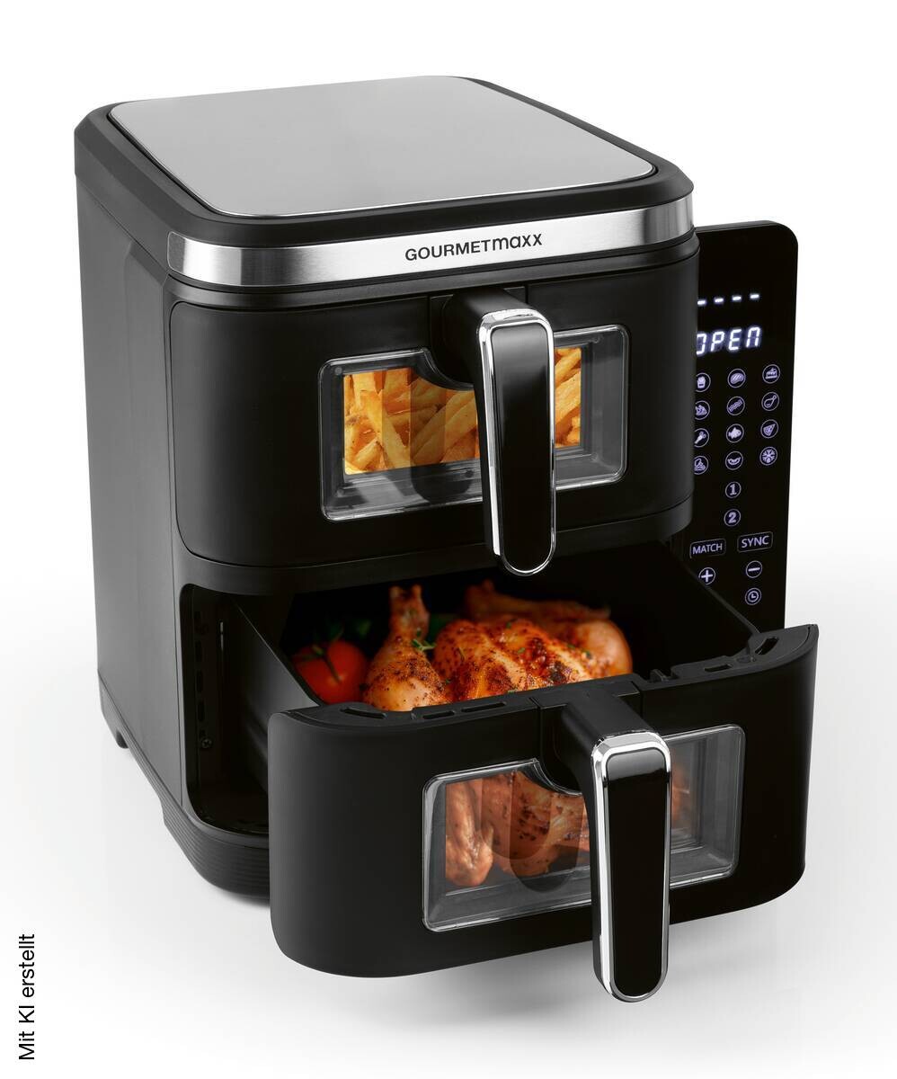 GOURMETmaxx Heißluftfritteuse schwarz Kunststoff B/H/L: ca. 28,6x35,5x44,3 cm ca. 5 l