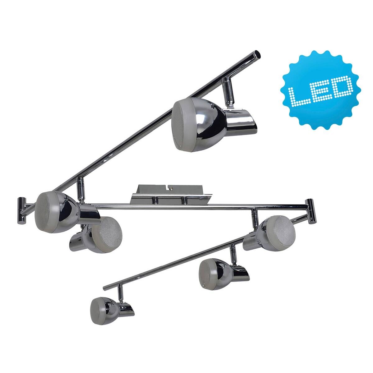 Näve Leuchten Spotschiene 1166942 Chrom Kunststoff Metall B/H/T: ca. 8x13x180 cm 6 Brennstellen