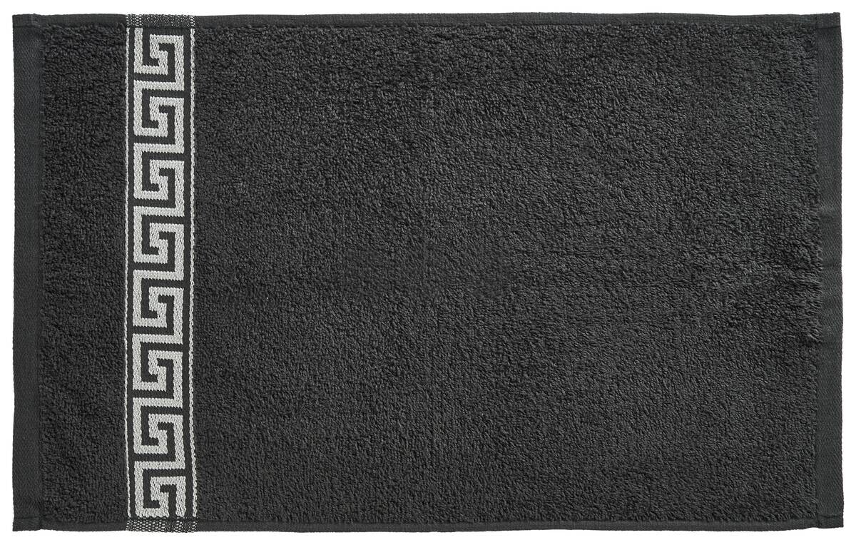 POCOline Gästetuch Mäander schwarz 100% Baumwolle B/L: ca. 30x50 cm