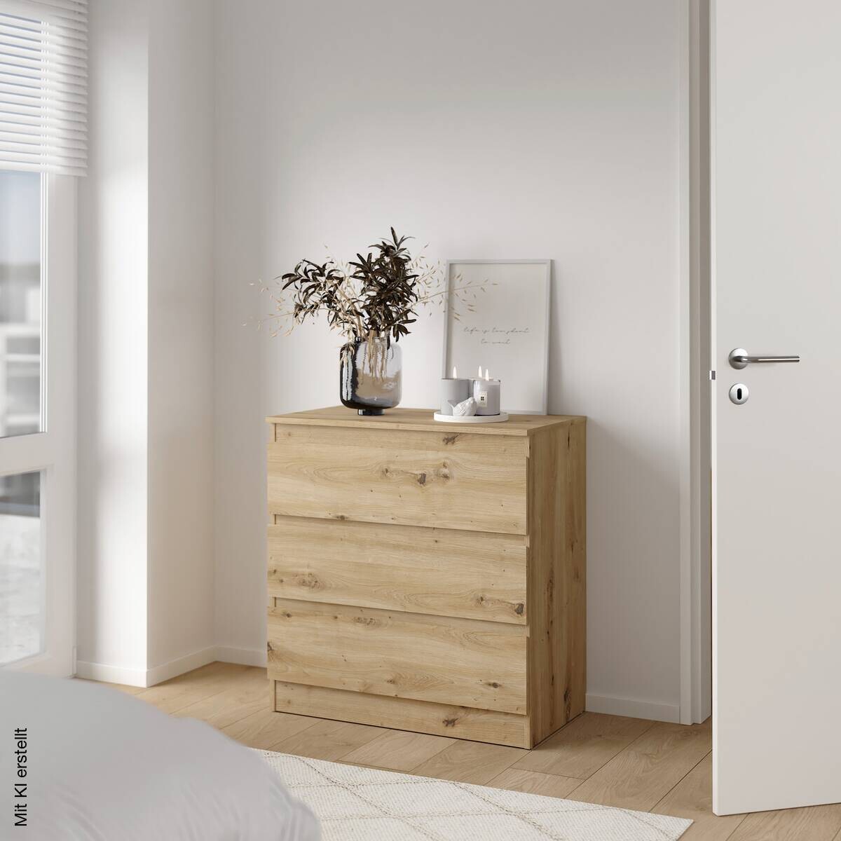 Kommode Mara Eiche Artisan Nachbildung B/H/T: ca. 77x80,5x42 cm