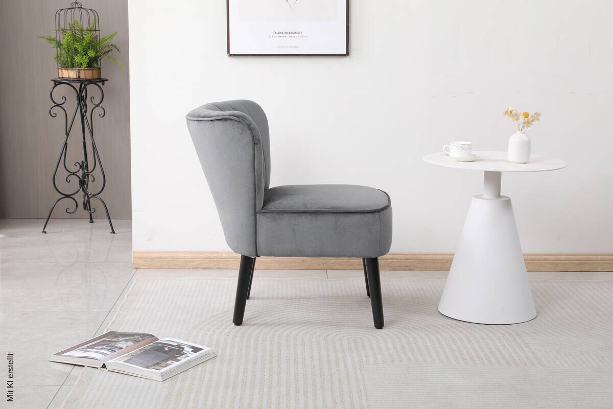 Sessel Emily grau Microfaser B/H/T: ca. 57x76x72 cm