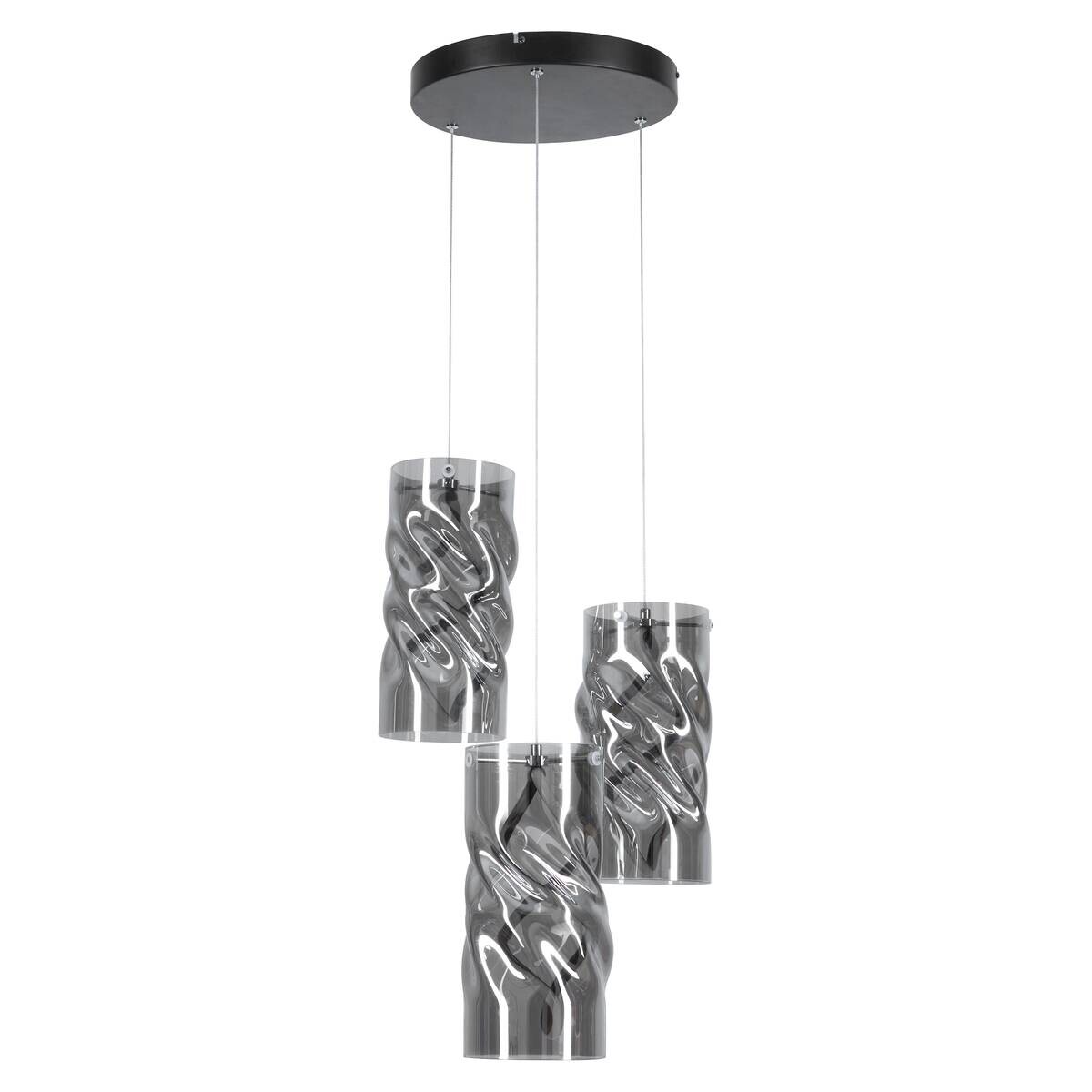 POCOline LED-Pendelleuchte Isabella schwarz Metall Glas H/D: ca. 120x39,5 cm