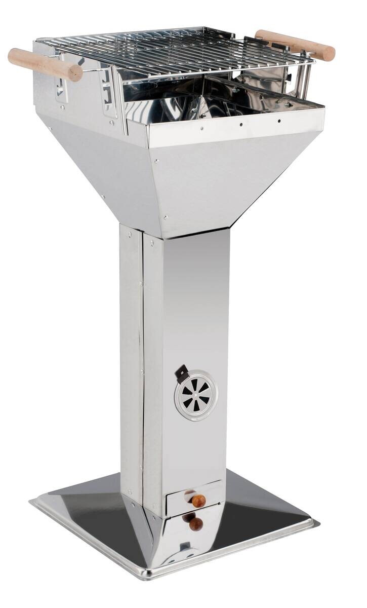 HI Grill Edelstahl B/H/L: ca. 38x94x38 cm