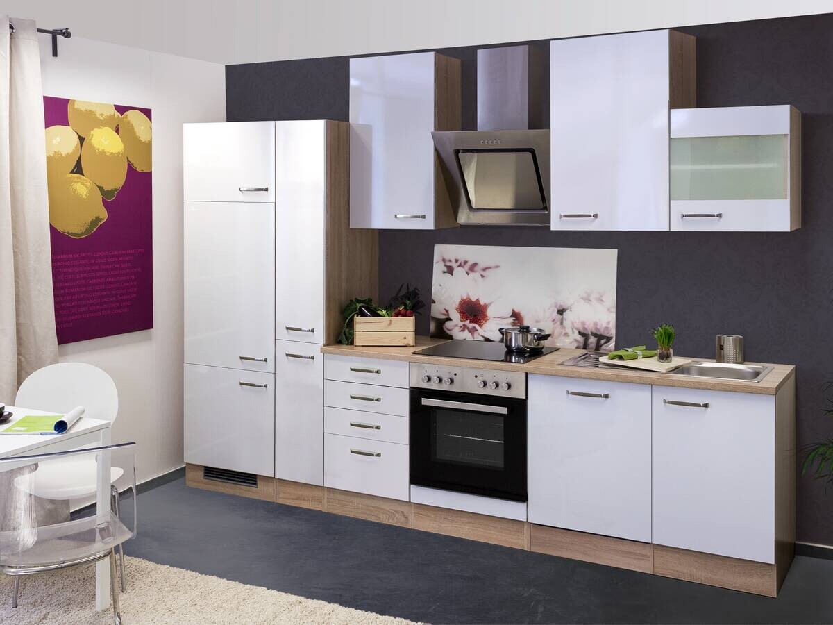 Küchenblock Valero weiß Hochglanz B/H/T: ca. 310x234x60 cm