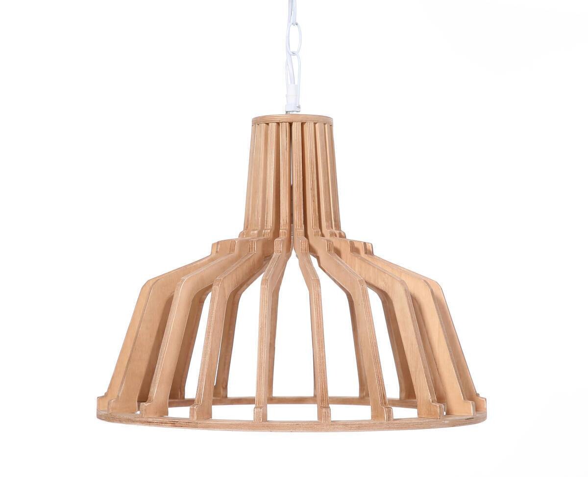 Kayoom Pendelleuchte Lucerna 295 natur Holzwerkstoff Eisen B/H/L: ca. 41x39x41 cm E27 1 Brennstellen