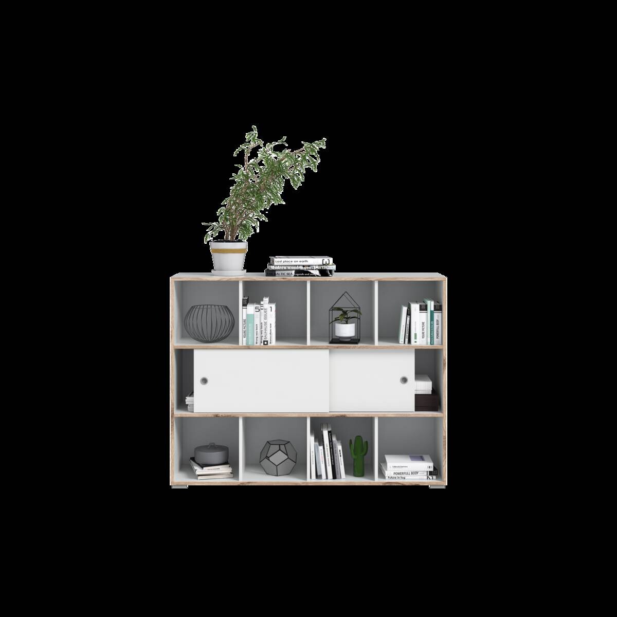 Schiebetürenschrank Jesper weiß Eiche Nachbildung B/H/T: ca. 141x109x40 cm