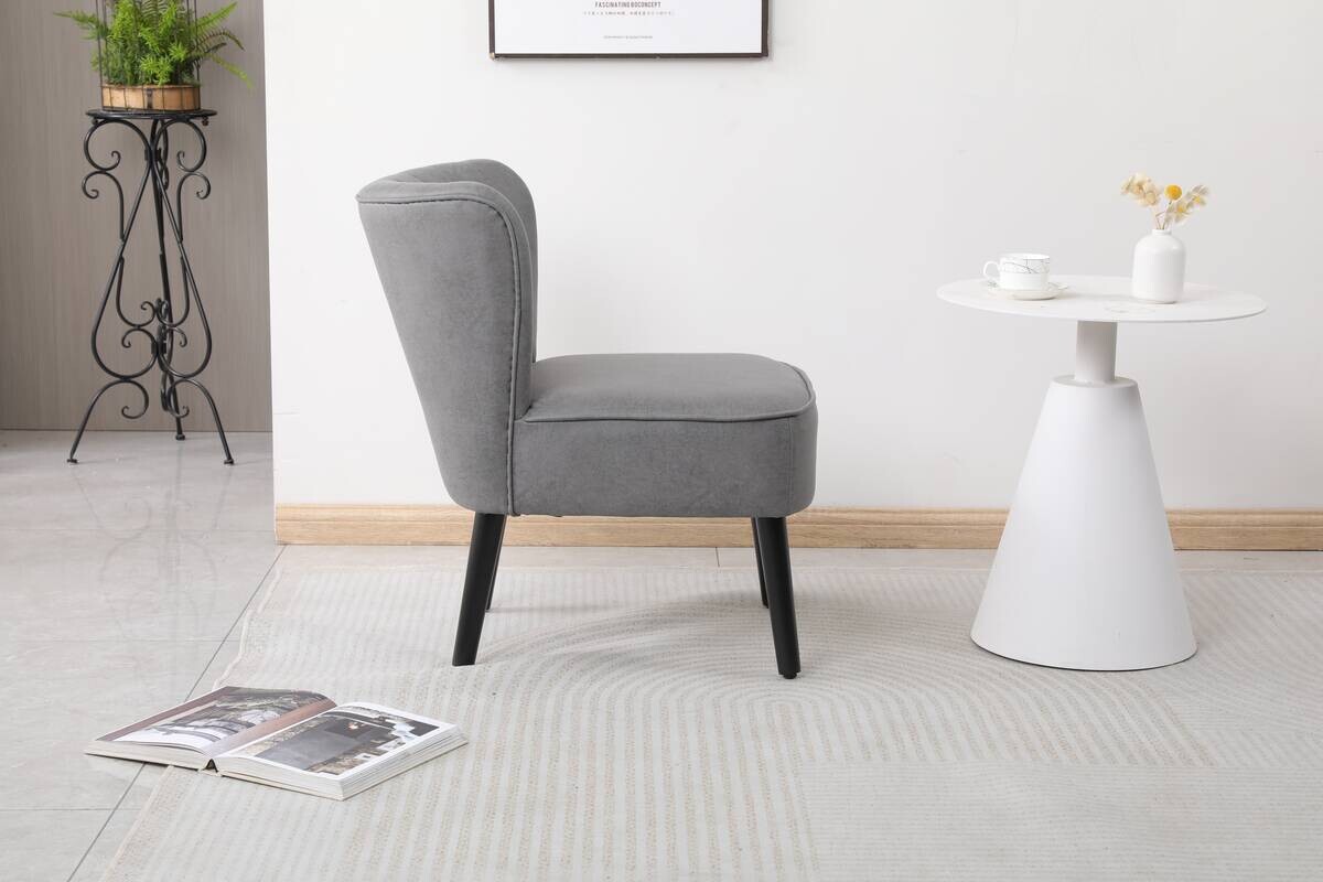 Sessel Emily grau Vintage Microfaser B/H/T: ca. 57x76x72 cm