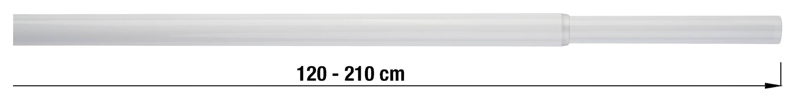 ondeco Stilgarnitur Rohr weiß Metall L: ca. 210 cm ausziehbar von ca. 120 bis 210 cm 1.0 Läufe