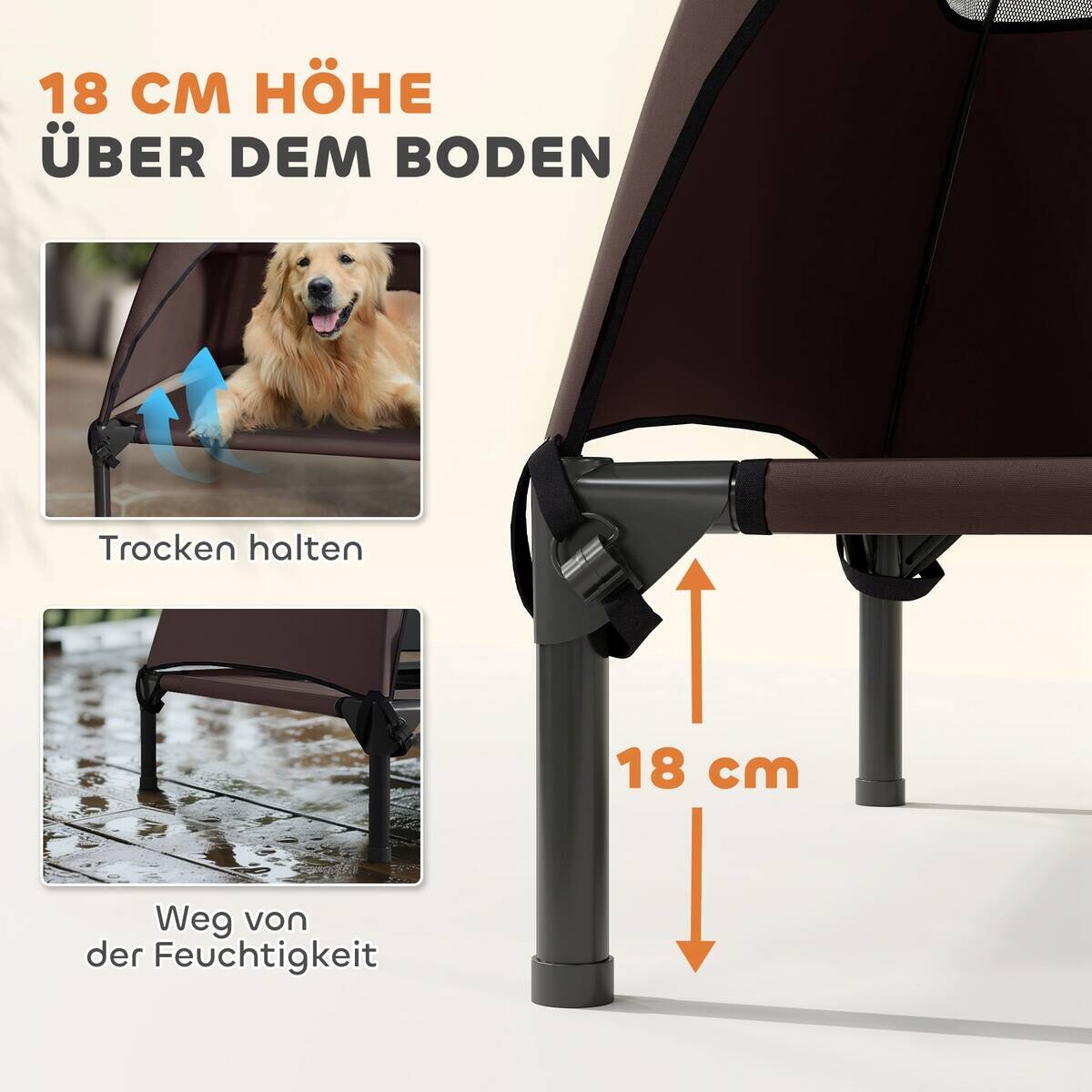 PawHut Hundeliege kaffee Stahl B/H/L: ca. 76x99x106 cm