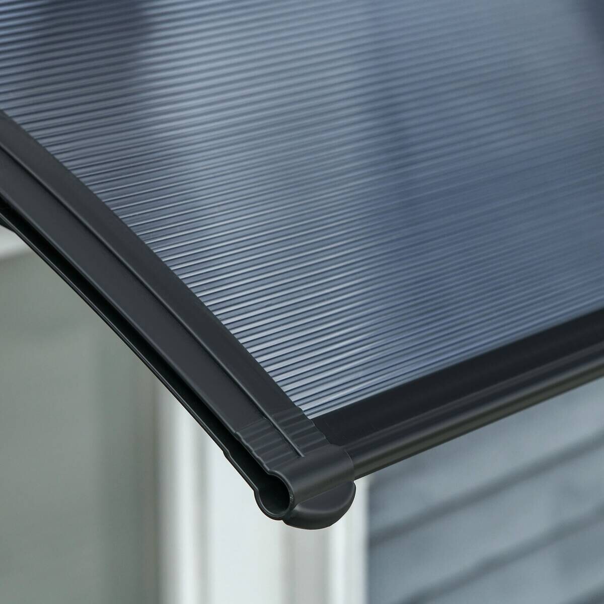 Outsunny Vordach für Haustür schwarz B/H/L: ca. 75x23x100 cm