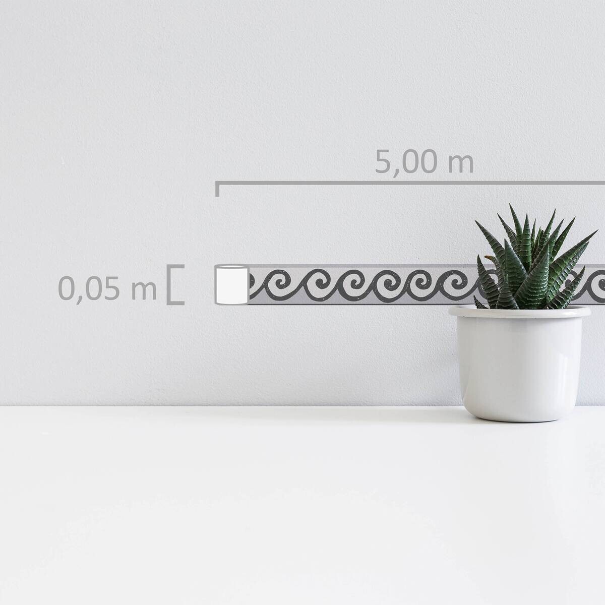 A.S.Creation Bordüre schwarz weiß B/H/D: ca. 5x500x9 cm