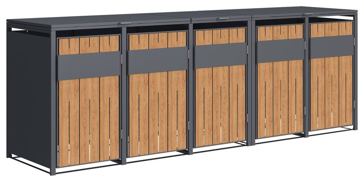 Westmann Mülltonnenbox Varius Holzoptik B/H/L: ca. 330x116x80 cm