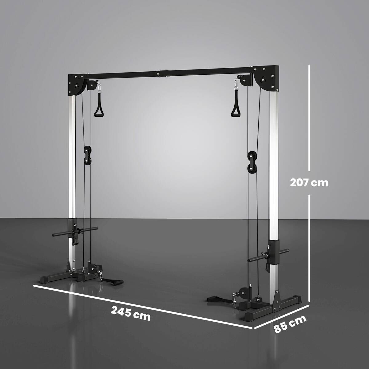 SPORTNOW Kabelzugstation schwarz Stahl B/H/L: ca. 85x207x245 cm