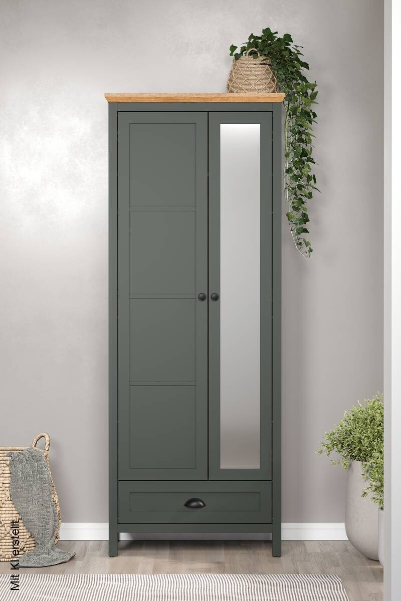 Garderobenschrank Stanton tannengrün Eiche Evoke Coast Nachbildung B/H/T: ca. 77x198x39 cm