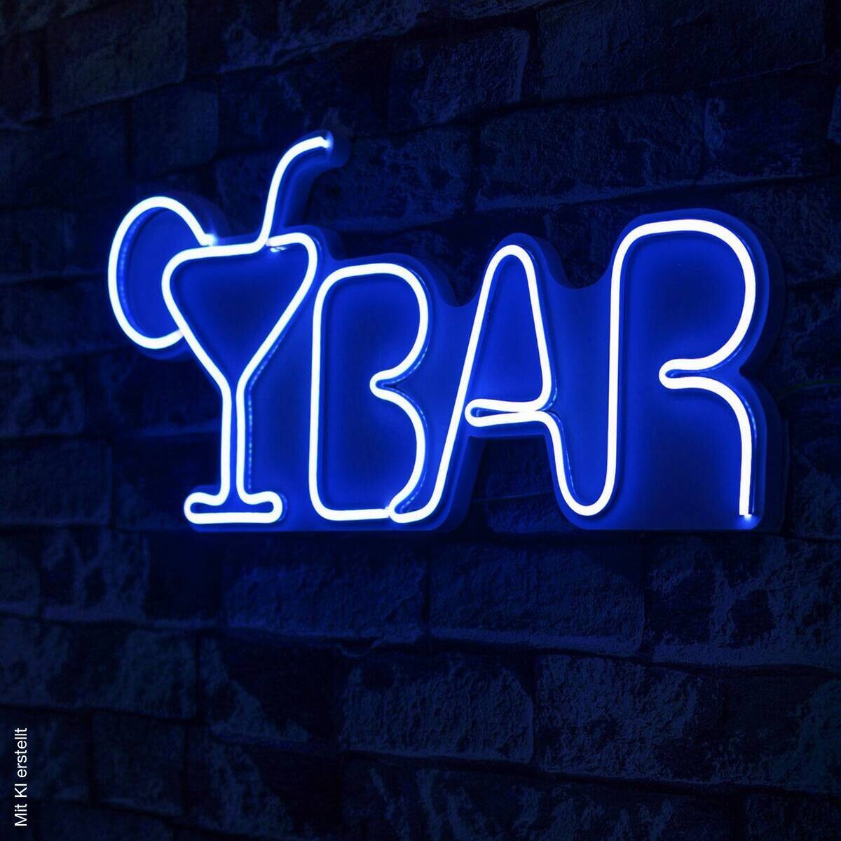 Opviq LED-Wandleuchte blau PVC B/H/T/L: ca. 50x23x3x50 cm