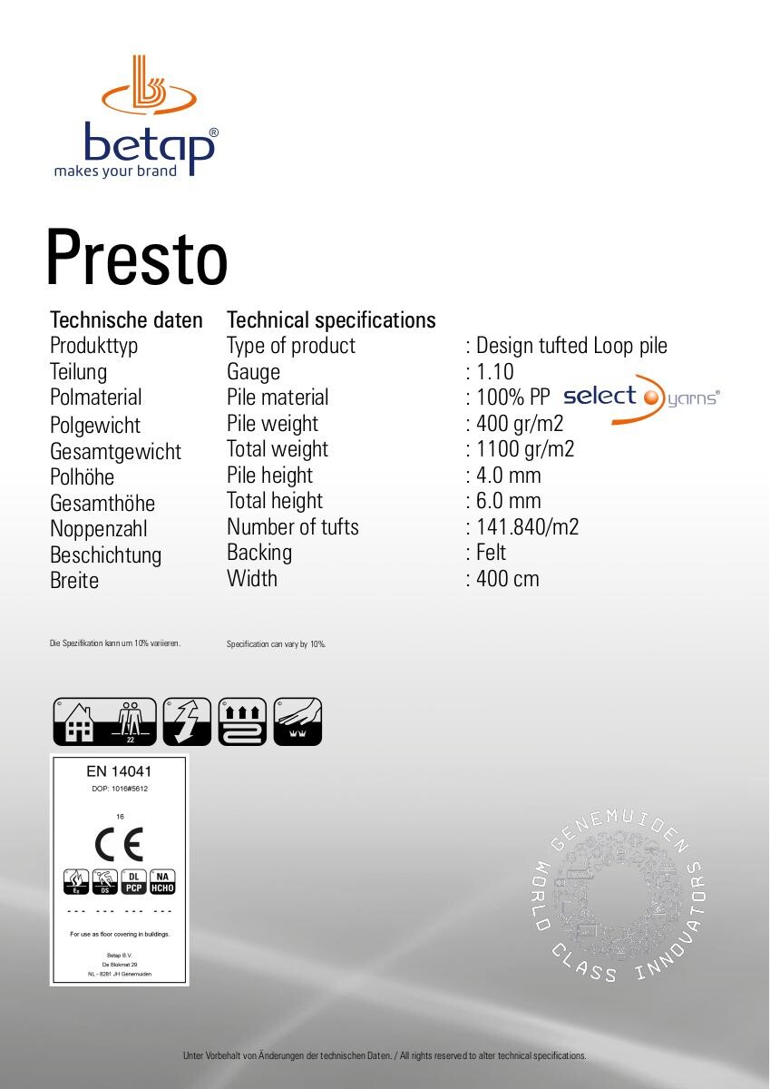 Teppichboden Presto anthrazit B: ca. 400 cm pro m²